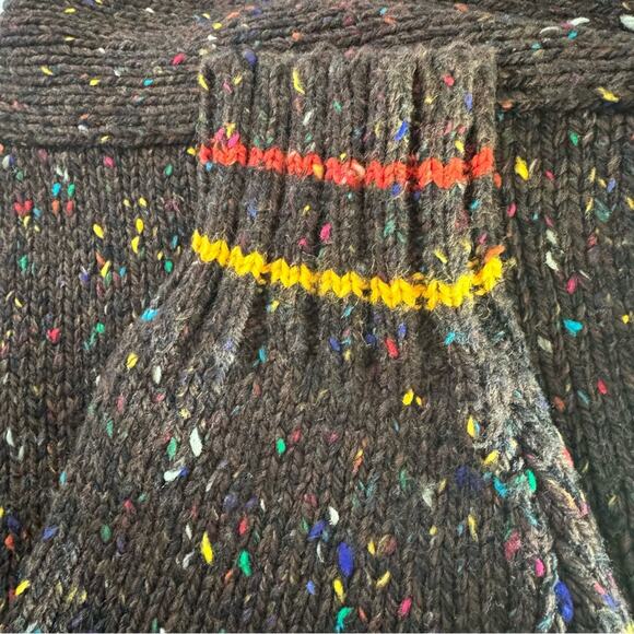 Vintage Cardigan Plaid Prep Argyle Thick Wool blend Button Small 80s - Picture 9 of 16